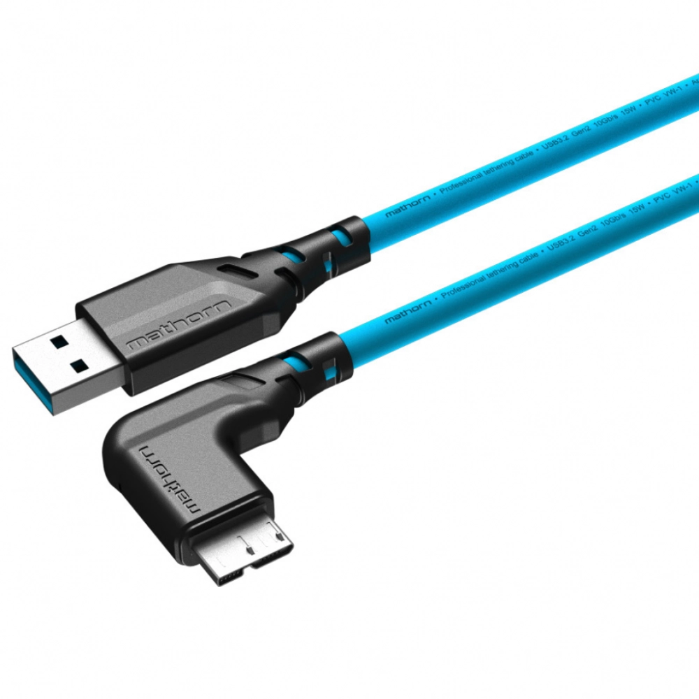 Mathorn MTC-221 USB A - MicroB 2m Articblue kątowy