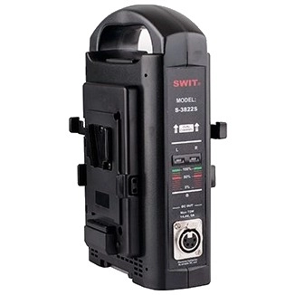 Swit S-3822S, V-lock szybka podw�jna �adowarka z zasilaczem 2x 3A