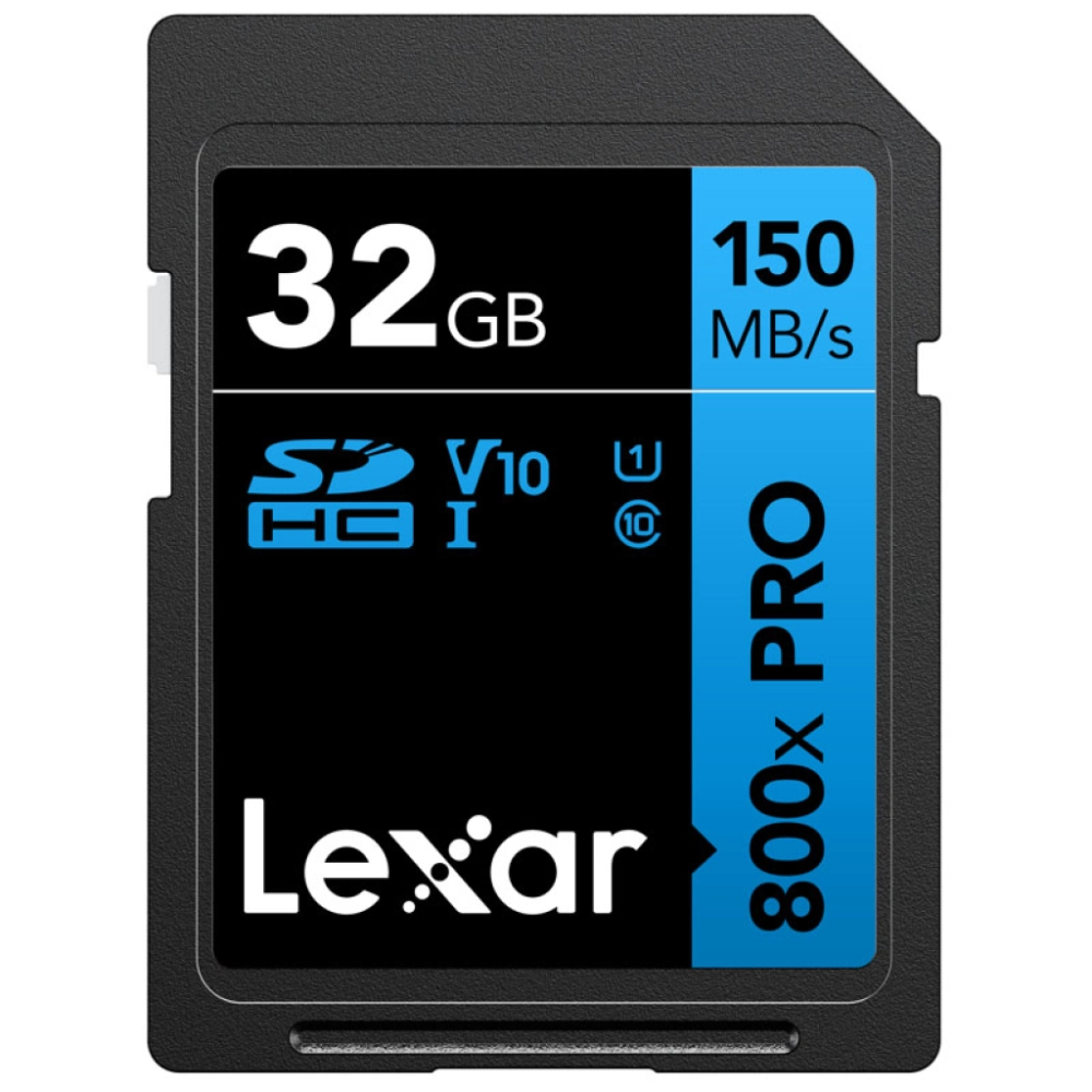 Lexar SDHC 800x Pro UHS-I cards, C10 V10 U1, R150, 32GB