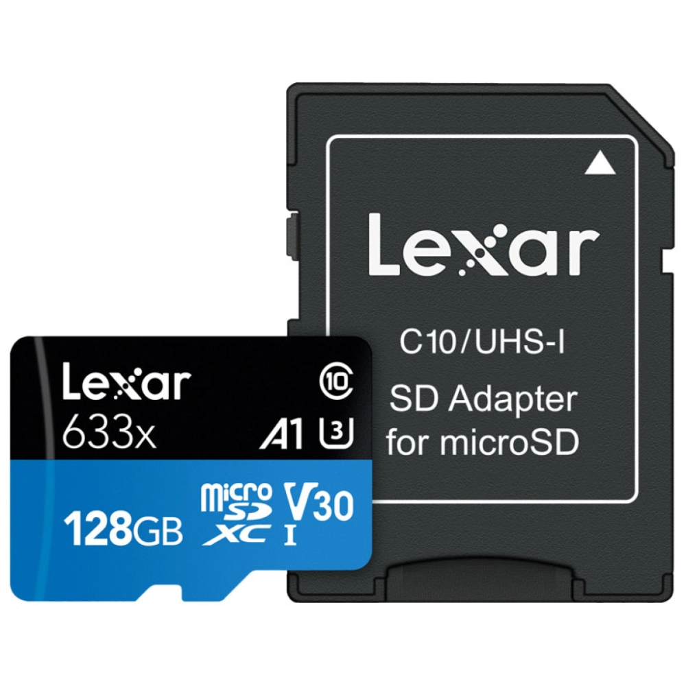 Lexar microSDXC 633x UHS-I/A1/U3/10 R95/W45MB V30 128GB