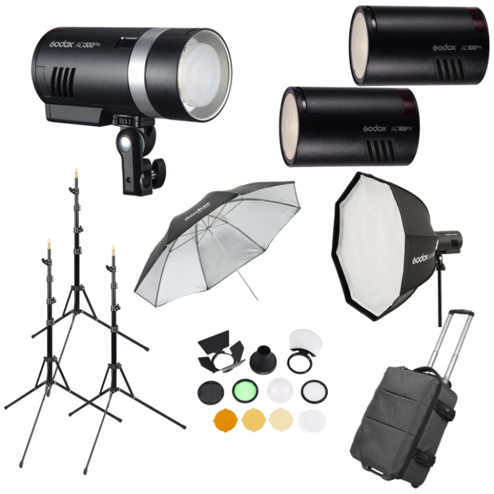 Godox AD300Pro + AD100Pro 3 heads Kit