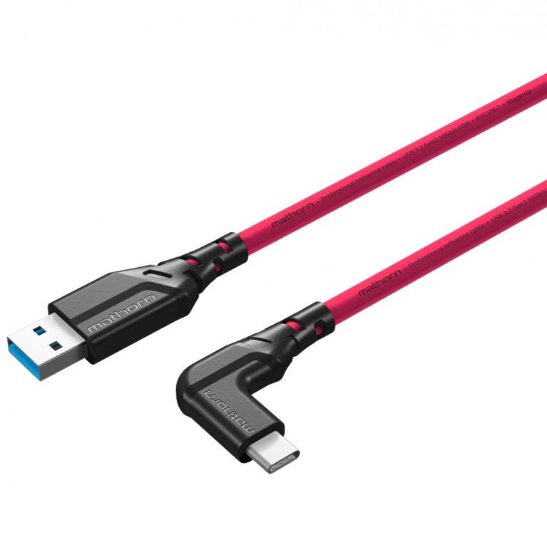 Mathorn MTC-201 USB A - USB C 2m 10Gb/s Magenta k�towy