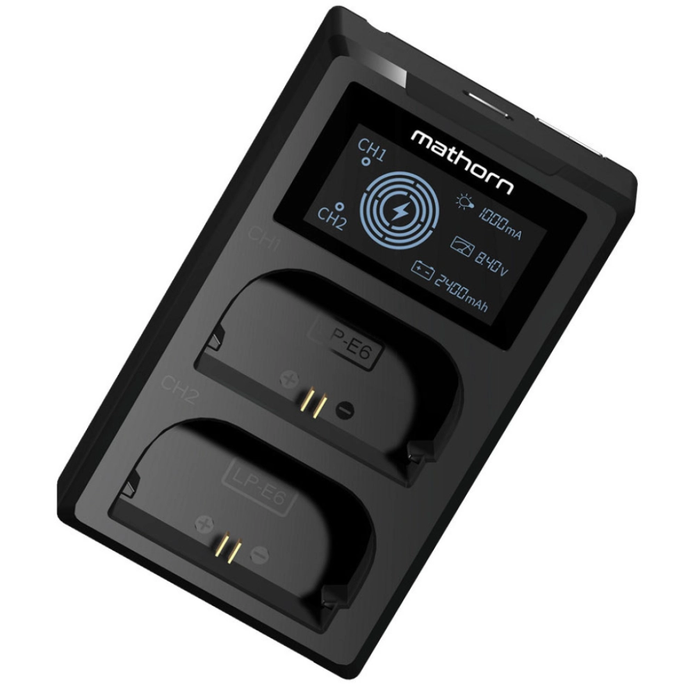 Mathorn dwukana�owa MBC-D200 USB-C do Canon LP-E6