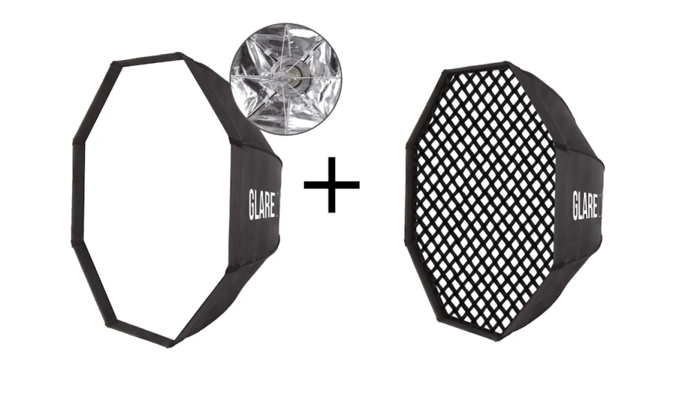 GlareOne Easy Fold 120 cm + Grid X5 120 cm mocowanie Bowens