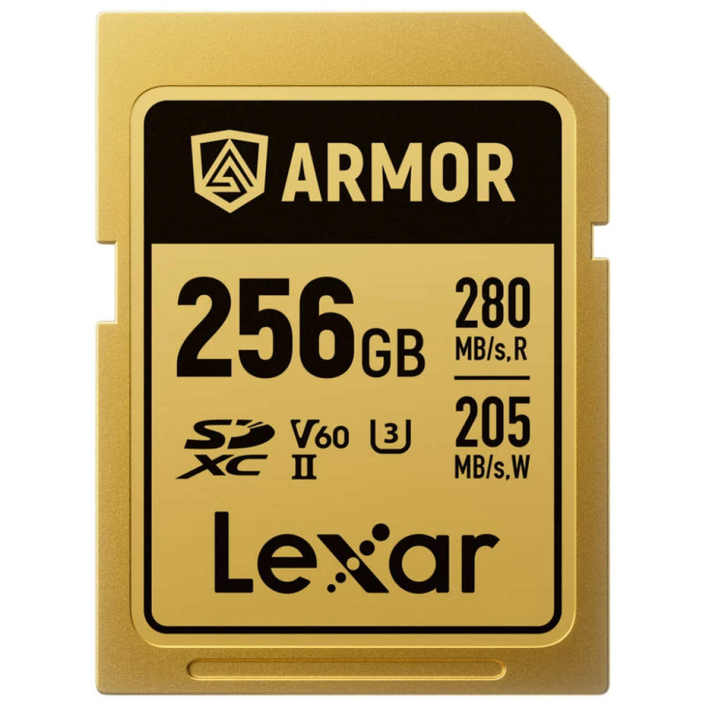 Lexar SDXC ARMOR Gold UHS-II U3, Stainless Steel, IP68 R280/W205, 256GB V60
