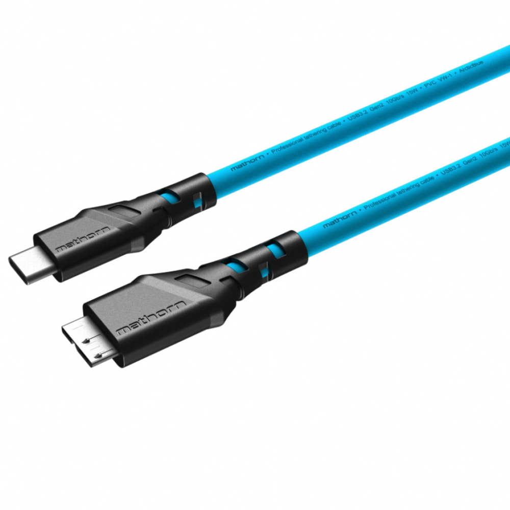 Mathorn MTC-530 USB C - MicroB 5m Arcticblue