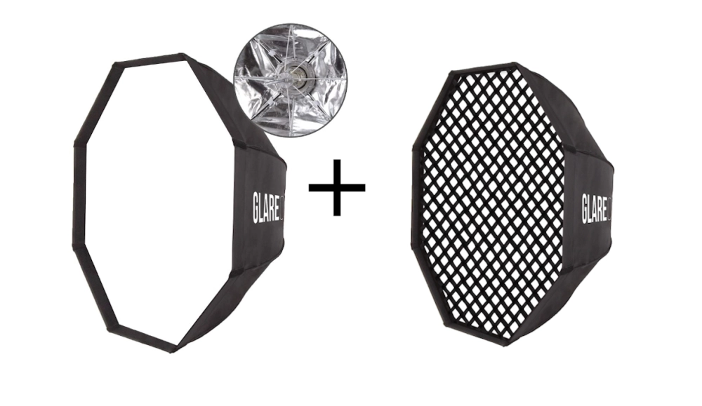 GlareOne Easy Fold 95 cm + Grid X5 95 cm mocowanie Bowens