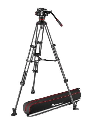 Manfrotto Twin Alu ze �rodkow� rozp�rk� + g�owica 504X (MVK504XTWINMA) Pro Video