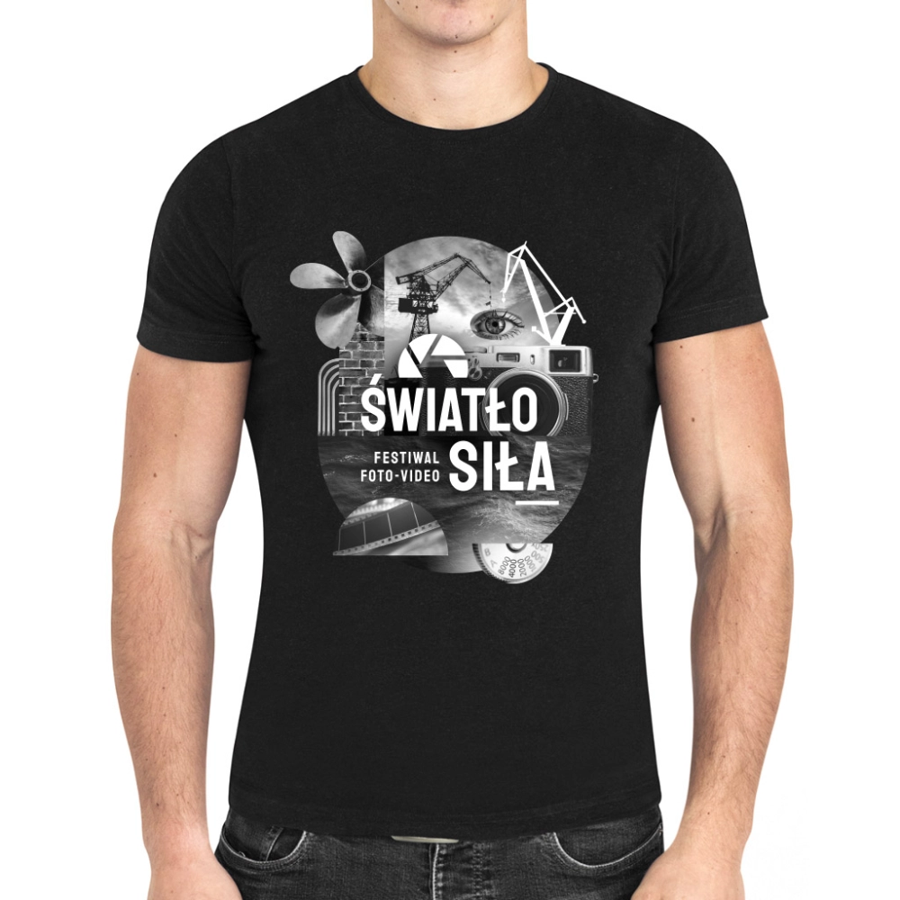 Cyfrowepl Koszulka m�ska czarna z grafik� �wiat�oSi�a L