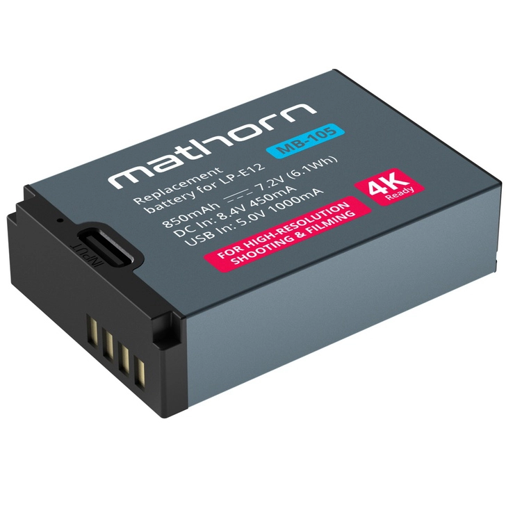 Mathorn bateria MB-105 850 mAh USB-C do Canon LP-E12