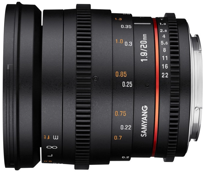 Samyang 20 mm T1,9 VDSLR Sony E