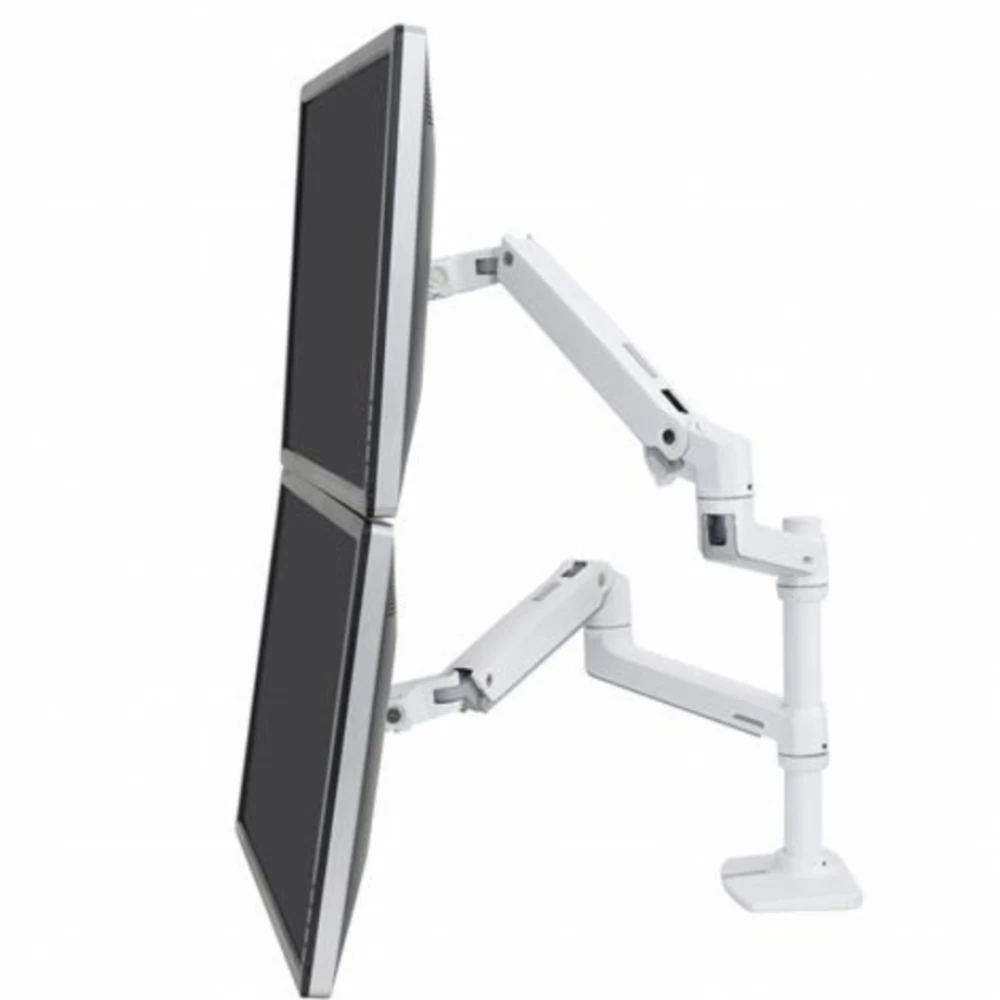 Ergotron LX Dual Stacking Arm uchwyt biurkowy na dwa monitory z wysokim punktem montazowym bia�y