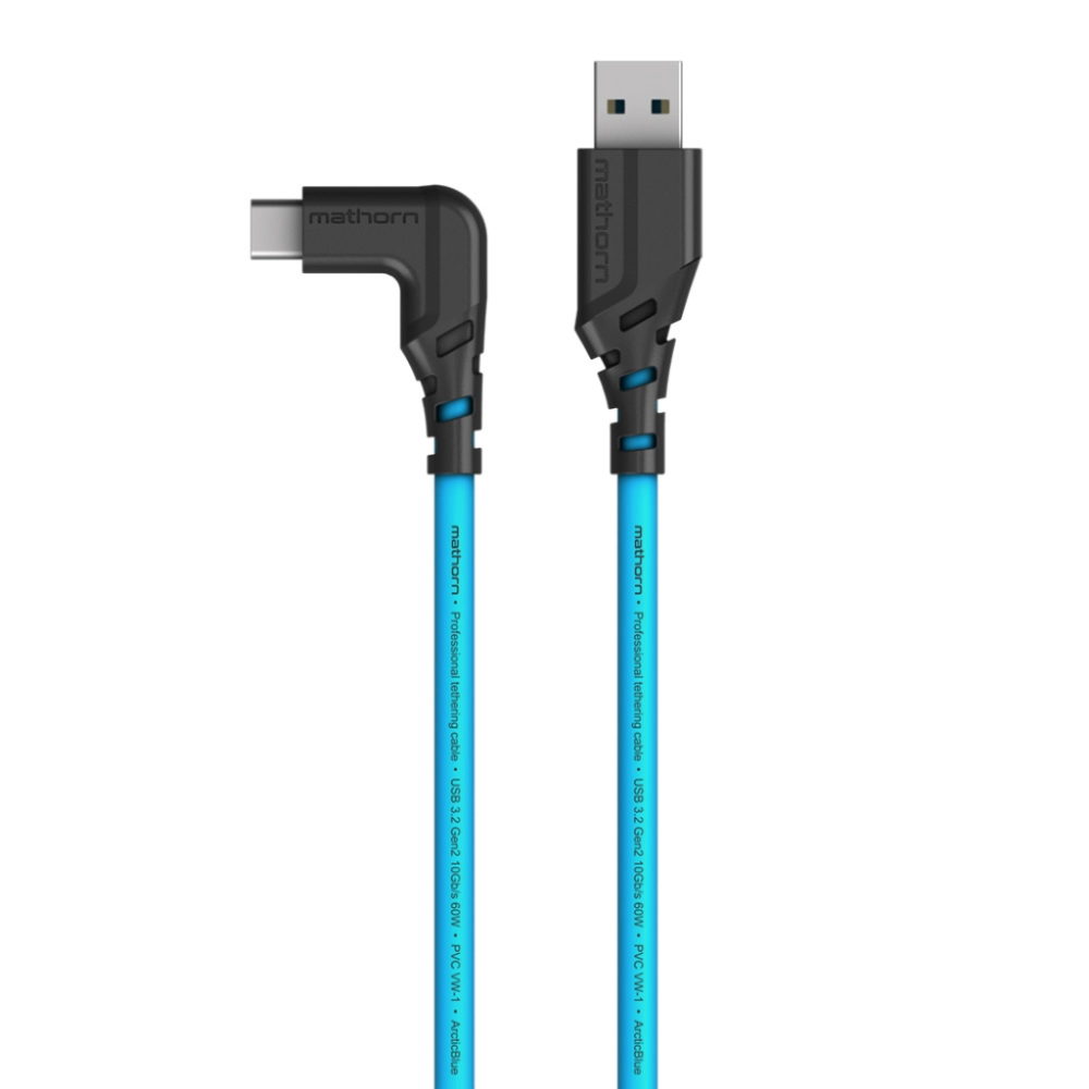 Mathorn MTC-501 USB A - USB C 5m Arcticblue k�towy