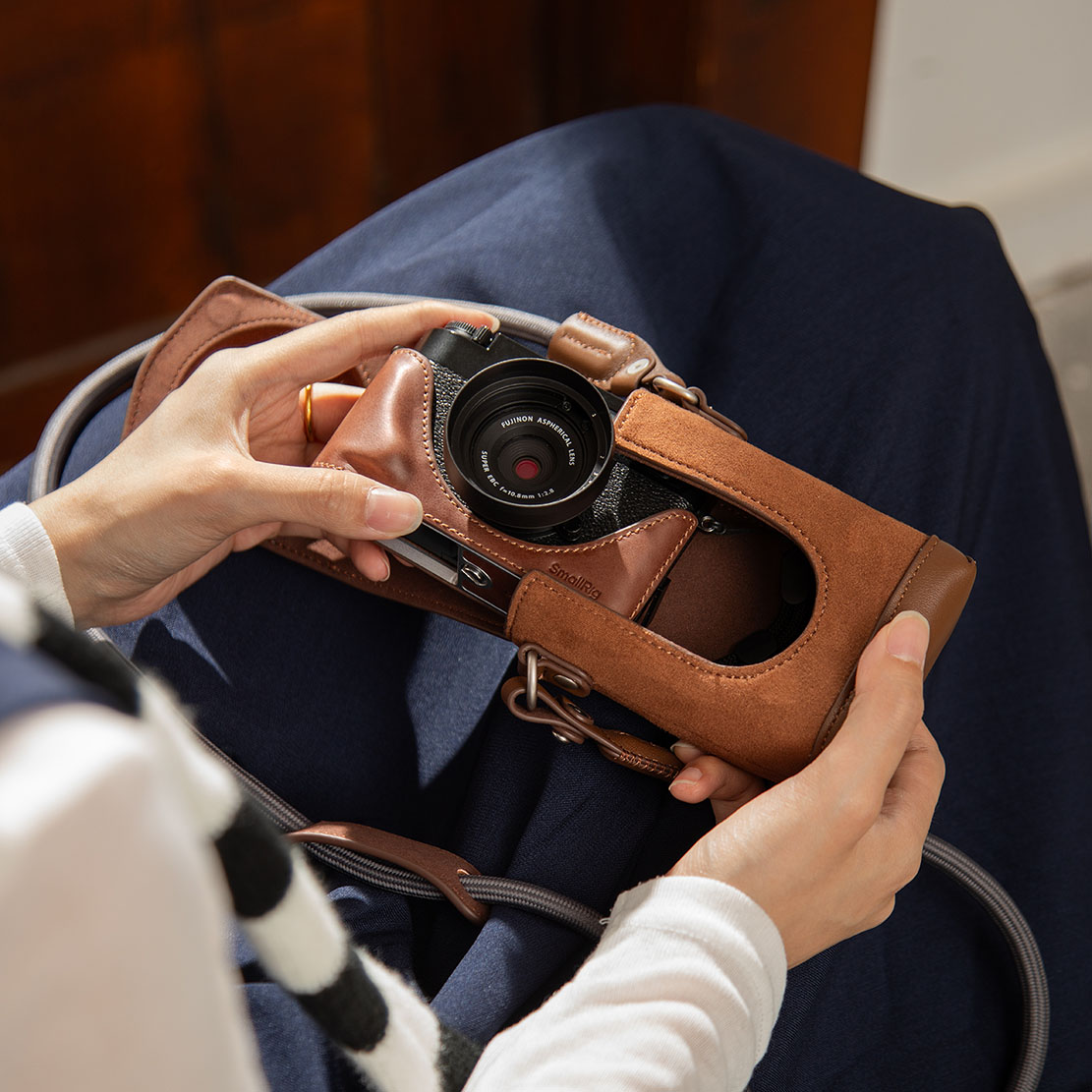 Smallrig Zestaw skórzanego etui do FUJIFILM X half, zielony [5220]