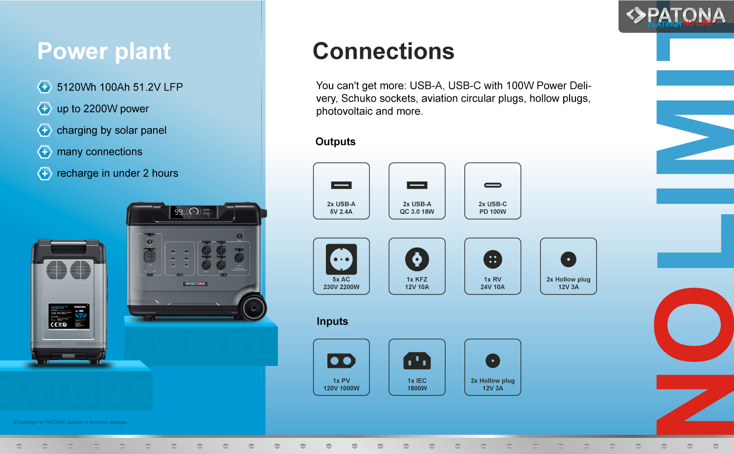Patona PATONA Platinum Przenośna stacja zasilania 5000 / 5120Wh PD100W