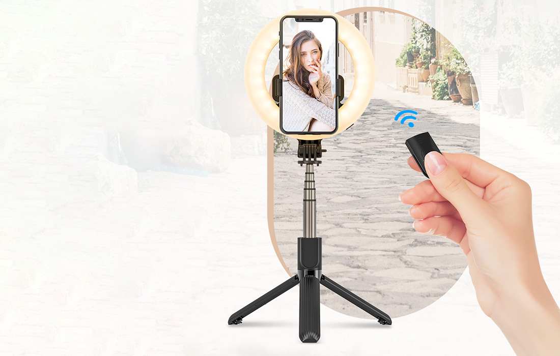 BlitzWolf Selfie stick z lampą pierścieniową BW-BS8 Pro