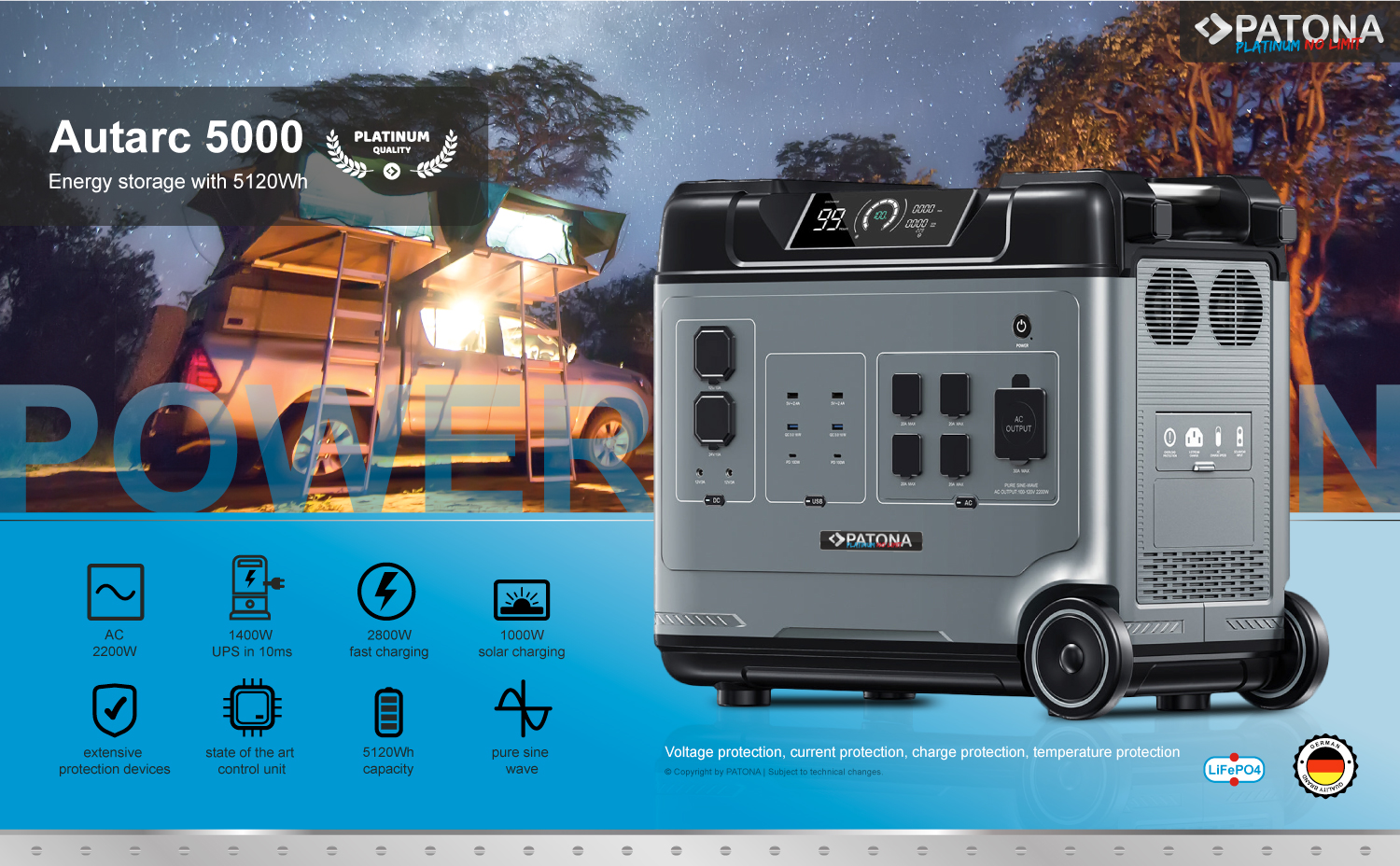 Patona PATONA Platinum Przenośna stacja zasilania 5000 / 5120Wh PD100W