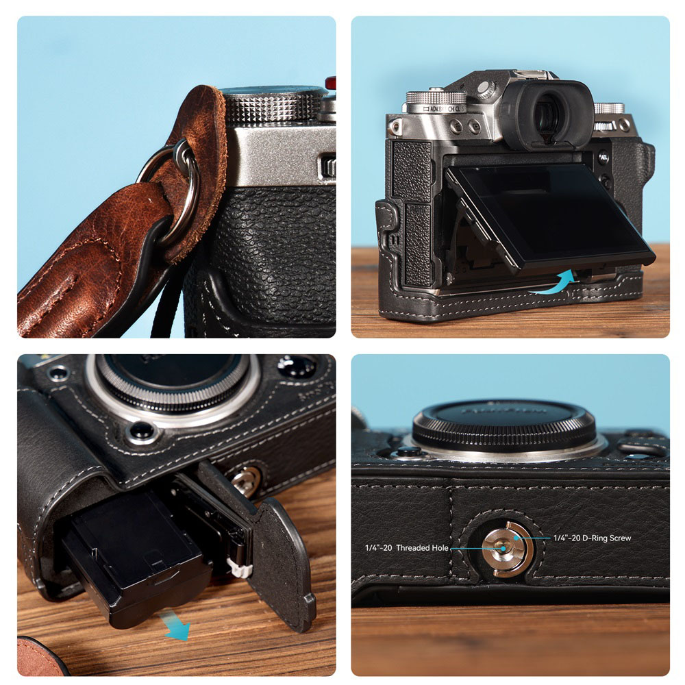 Smallrig Zestaw skórzanego pół-etui do Canon EOS R50 V, czarny [5433]