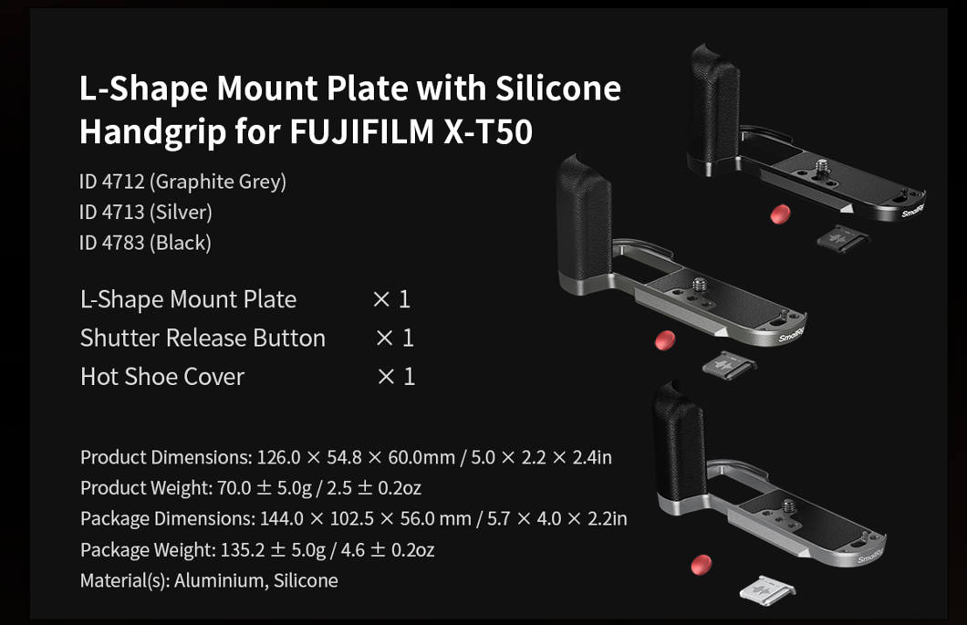 Smallrig Silicone L-Shape Grip do FUJIFILM X-T50 Silver [4713B]